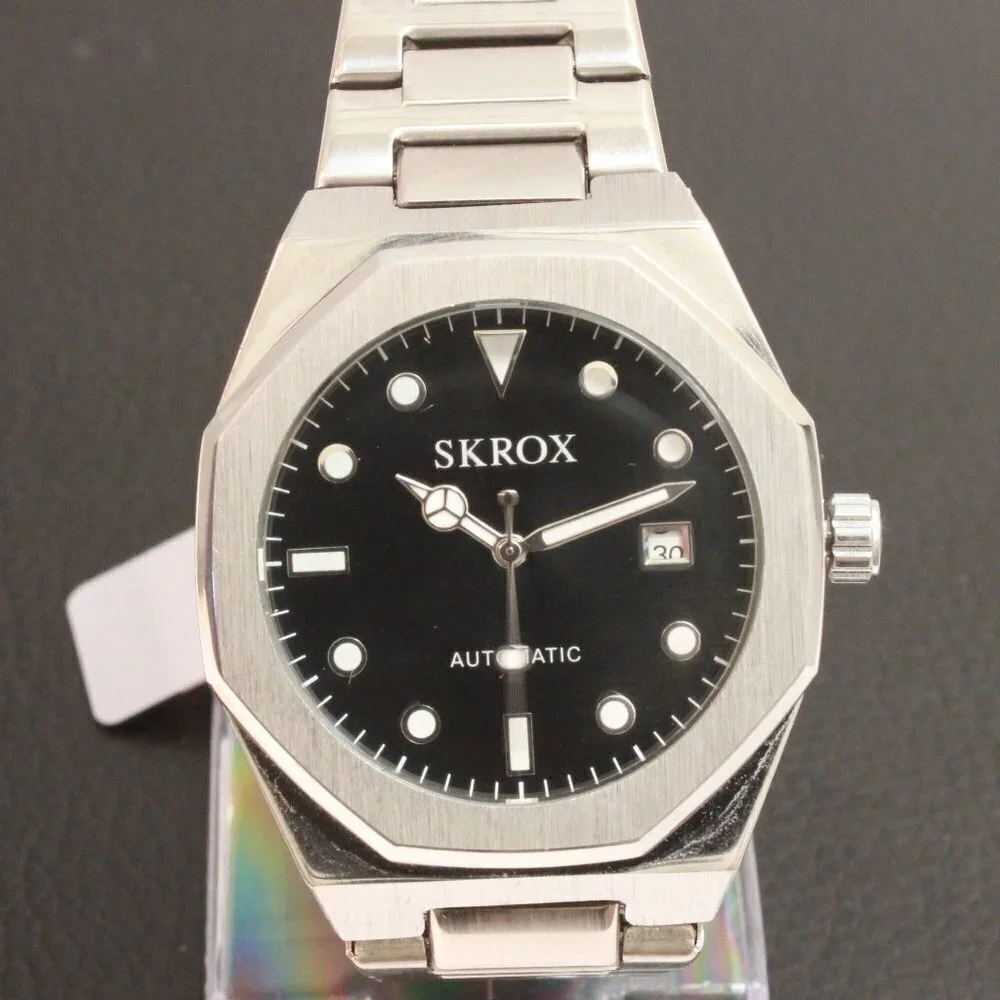 Men's Integrated Bracelet Sports Watch Automatic See Through Case back 41mm